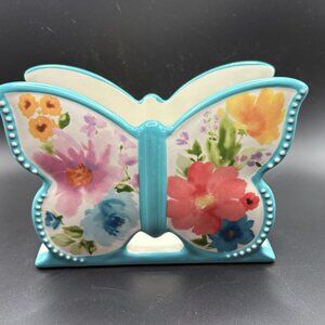 Pioneer Woman Butterfly Napkin Holder Floral Spring Easter Table Decor